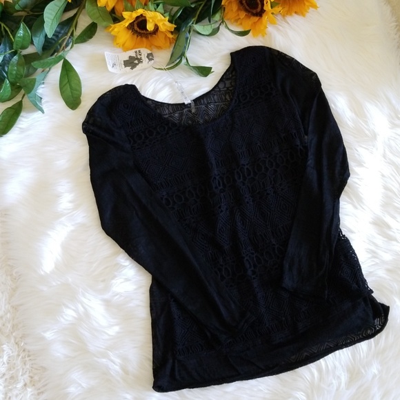 Mur Mur Mesh Long sleeve Knit Shirt - Picture 1 of 5